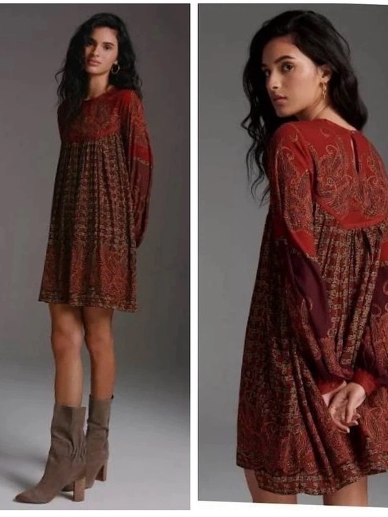 Anthropologie Pinnacle Dresses & Skirts - NWT Anthropologie Pinnacle by Shruti Sancheti Boho Paisley Long Sleeve Dress M